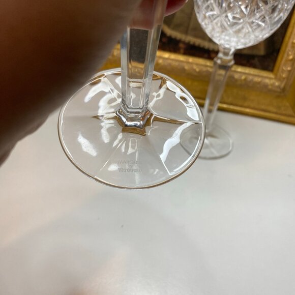 Set Of Two Waterford Crystal Marquis Wine Brandy Water Goblets Glasses - Picture 5 of 11